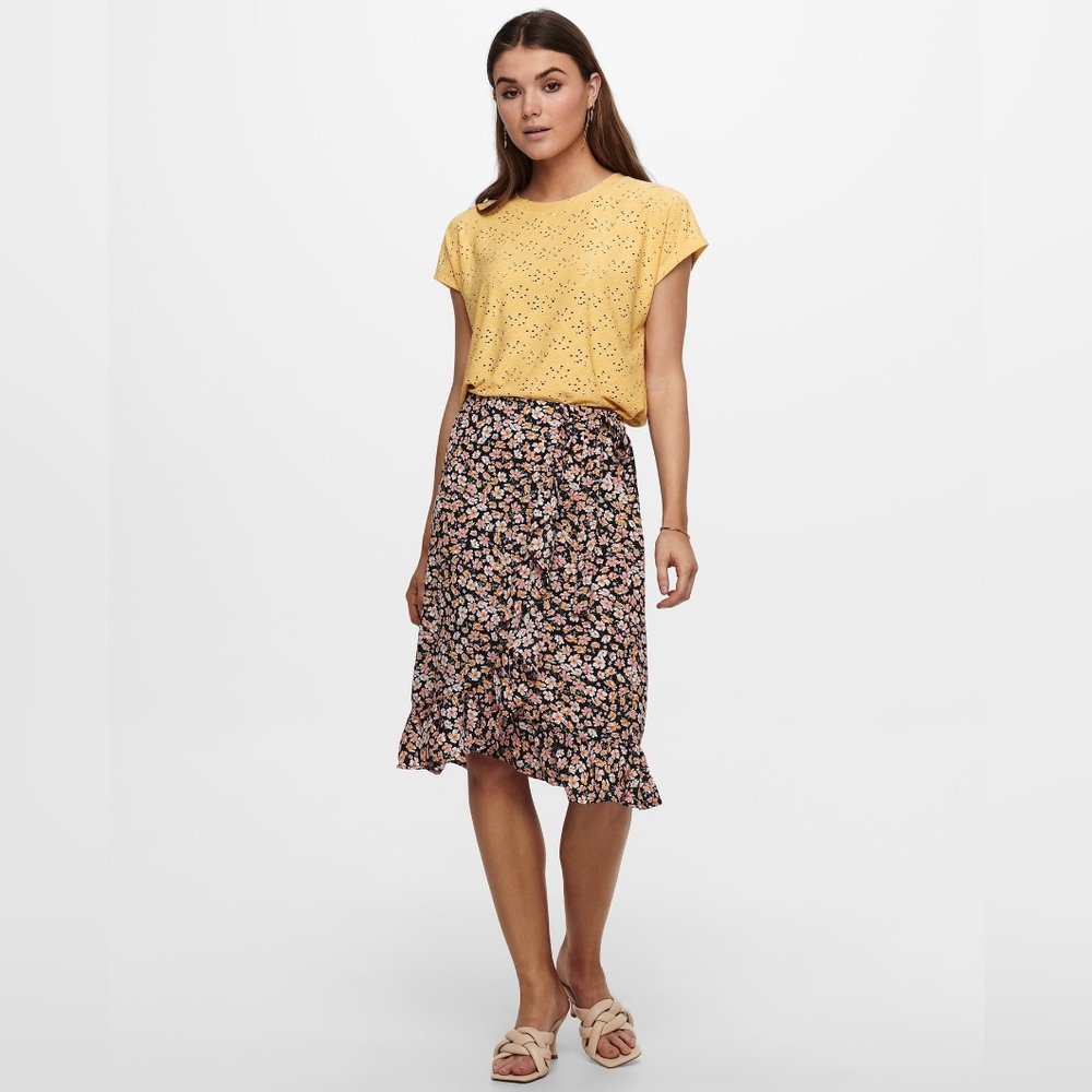 Floral flowy wrap skirt